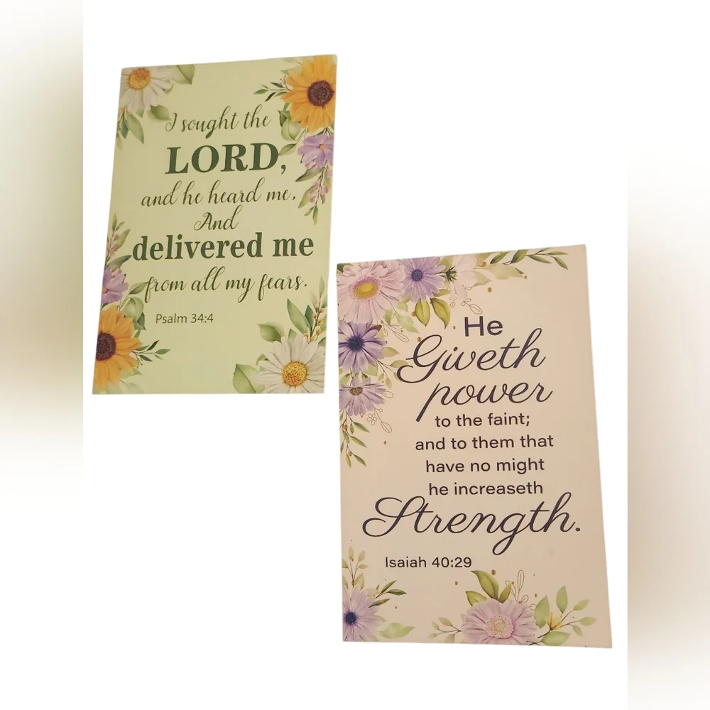 24 Piece Gersonial Christian Floral Scripture Greeting Cards Set
